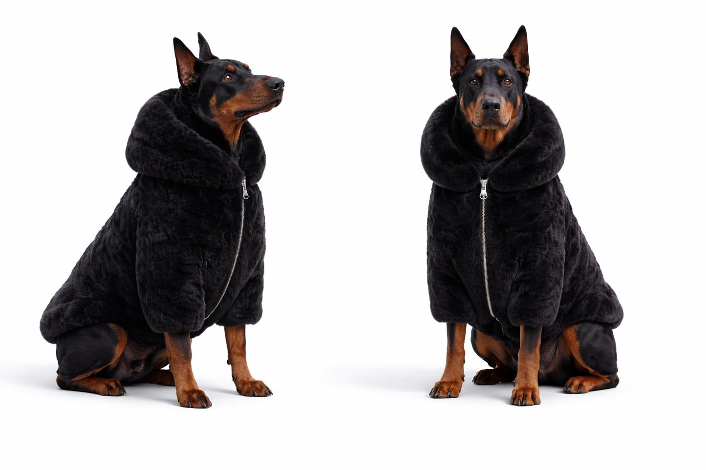 Luxury Fur Dog hoodie - satin lined